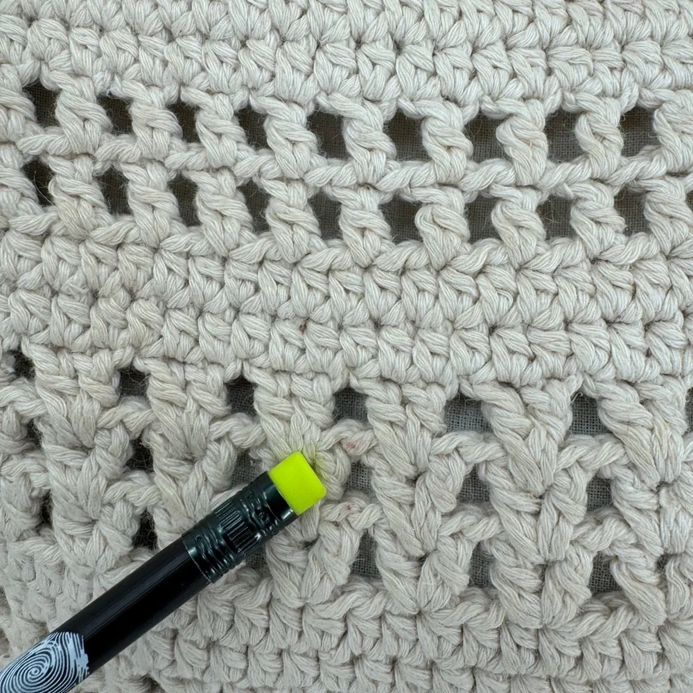 Unbranded Crocheted Crossbody with‎ Fringe and Wood Beads, Cream